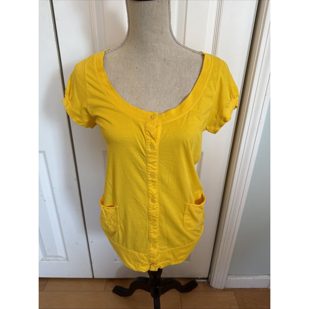 SUNNY YELLOW Theory Cotton Shortsleeved Cardigan Women’s Size S